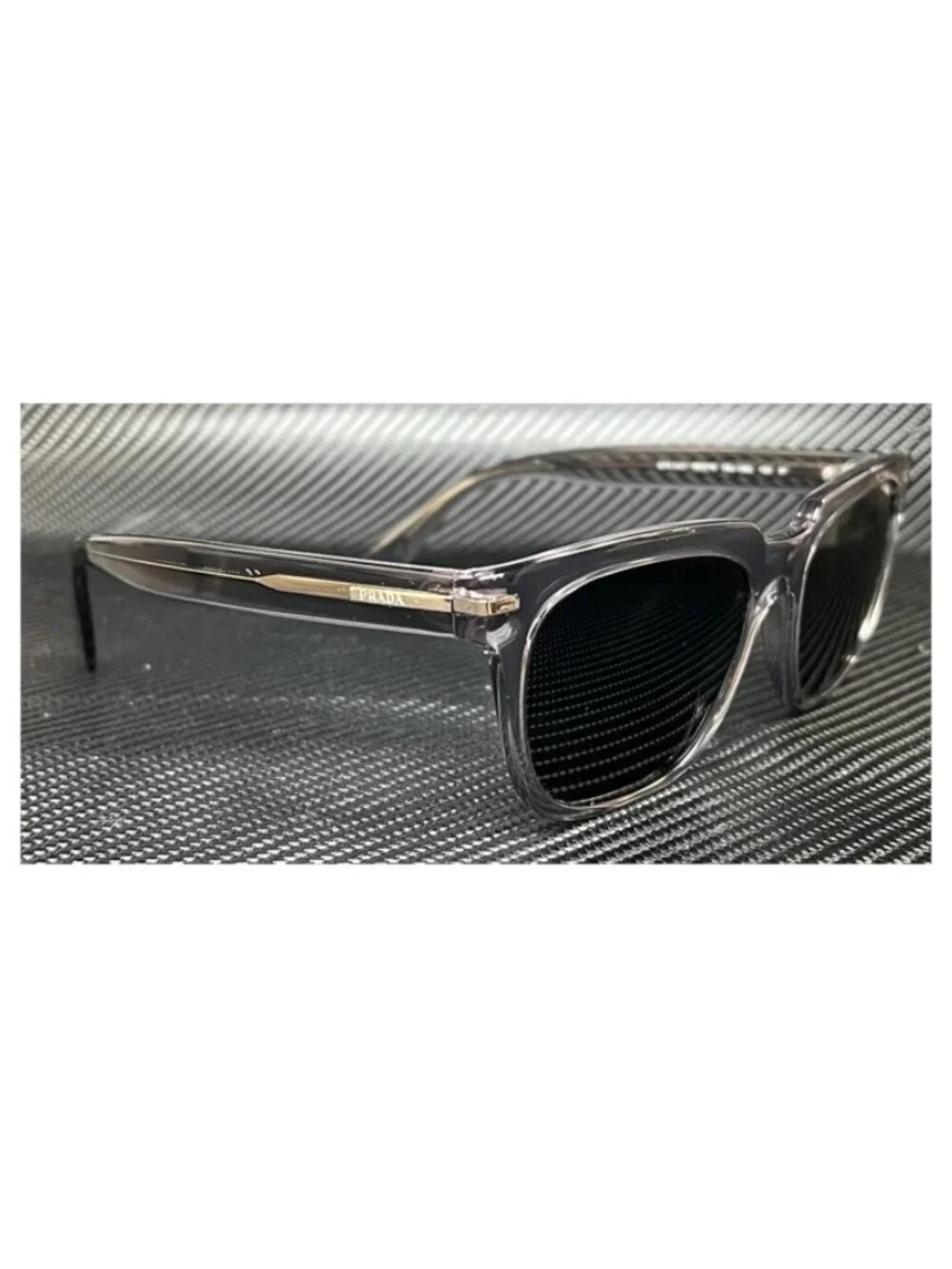 New PRADA Men Transparent GREY Sunglasses 56-19-150